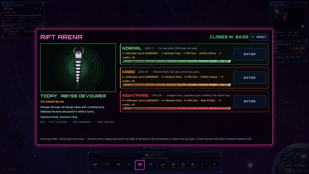 Choosing the Rift difficulty